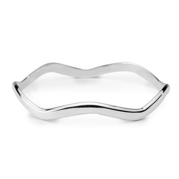 Sterling Silver Wavy Bangle