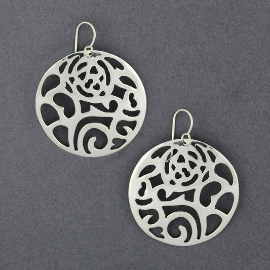 Sterling Silver Floral Cutout Earring