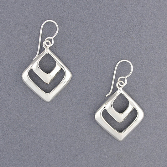 Sterling Silver Double Diamond Earring