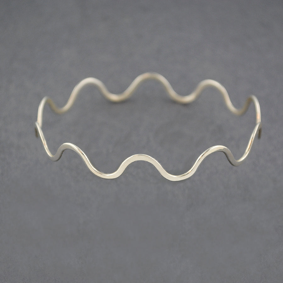 Sterling Silver Thin Wavy Bangle