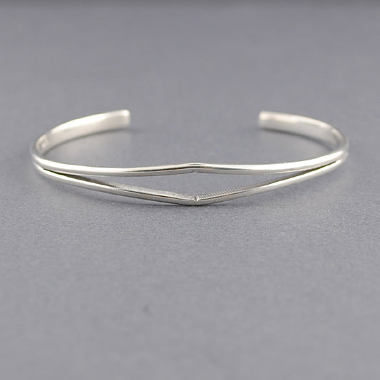 Sterling Silver Parting-Strand Cuff