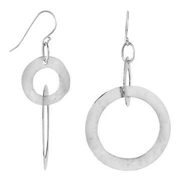 Sterling Silver Hammered Circles Earring