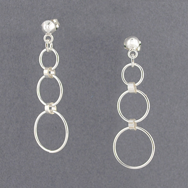 Sterling Silver Three Circle Earrings