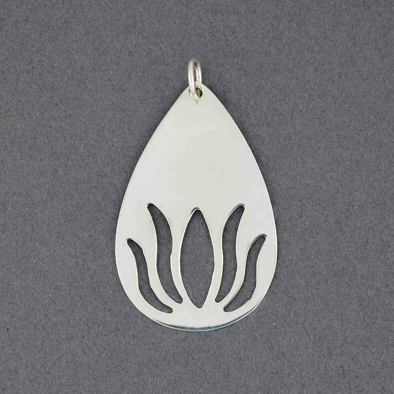 Sterling Silver Cutout Lotus Pendant