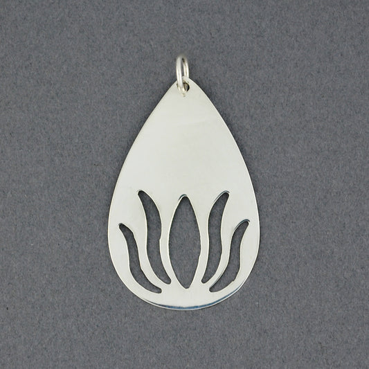 Sterling Silver Cutout Lotus Pendant