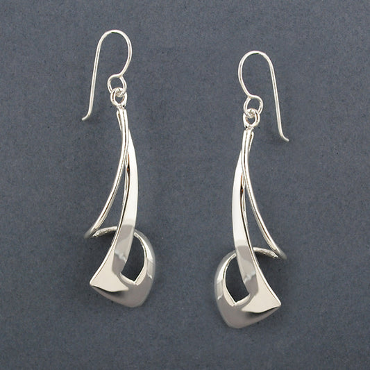 Sterling Silver Twisted Triangle Earrings