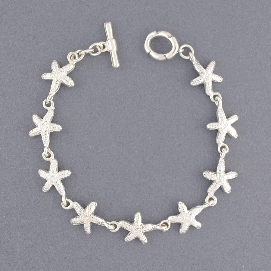 Sterling Silver Starfish Link Bracelet