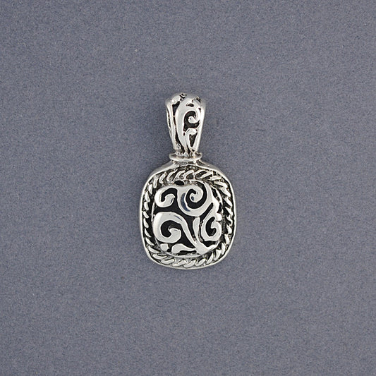 Sterling Silver Small Filigree Square Pendant