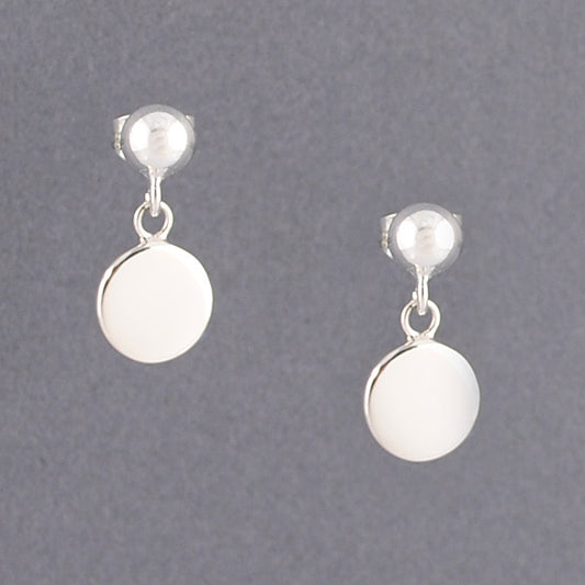 Sterling Silver Ball and Disc Post Earring