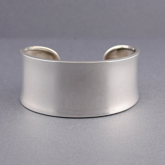 Sterling Silver Wide Concave Classic Cuff