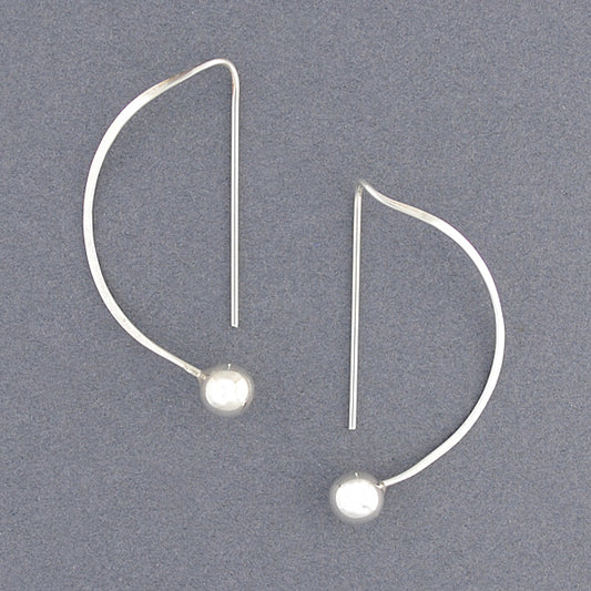 Sterling Silver Sphere on Twist Earring