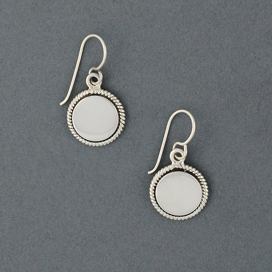 Sterling Silver Circle with Border Earring