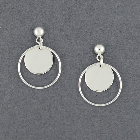 Sterling Silver Circle in Circle Post Earrings