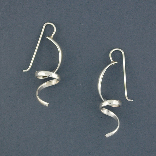 Sterling Silver Mini Ribbon Earrings