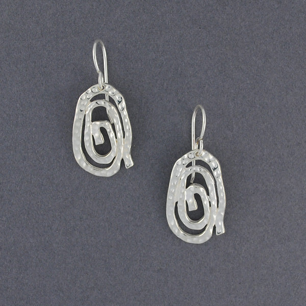 Sterling Silver Textured Spiral Dangles
