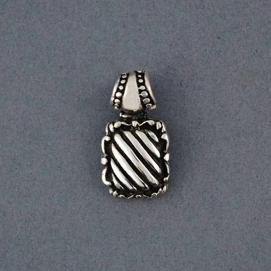 Sterling Silver Diagonal Striped Pendant