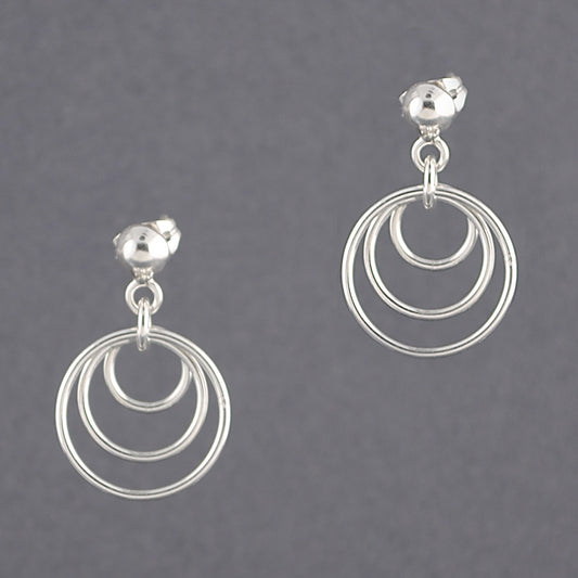 Sterling Silver Three Circles Earring