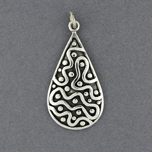 Sterling Silver Teardrop Confetti Pendant