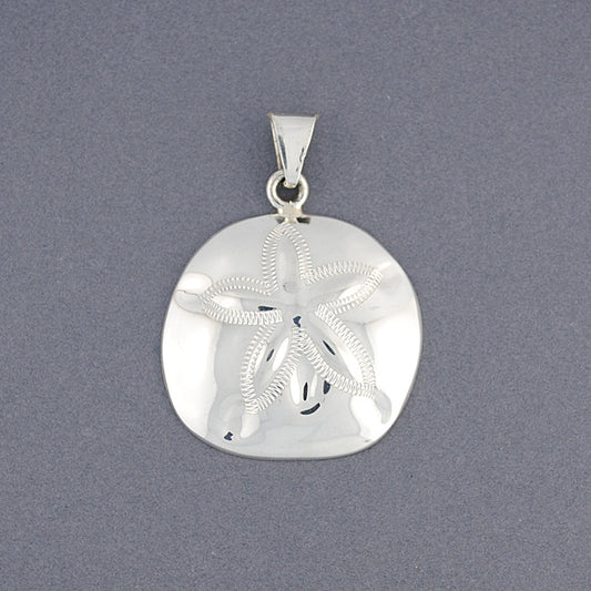 Sterling Silver Large Sand Dollar Pendant