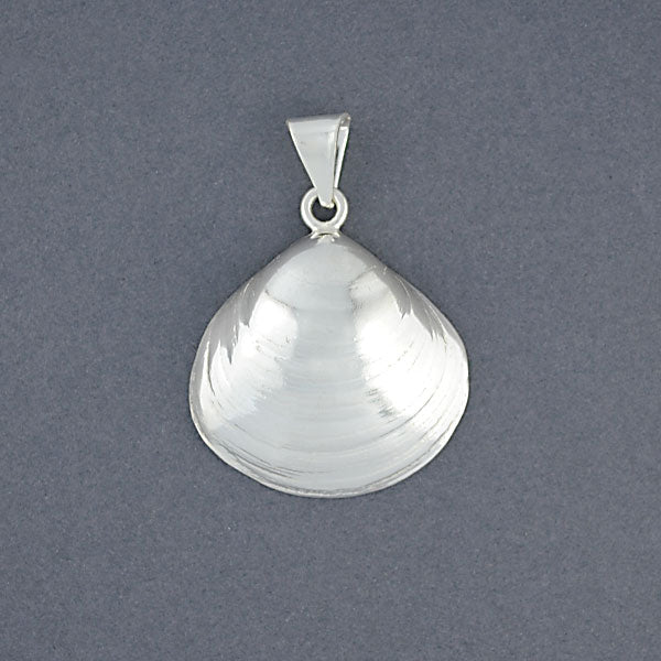 Sterling Silver Large Quahog Shell Pendant