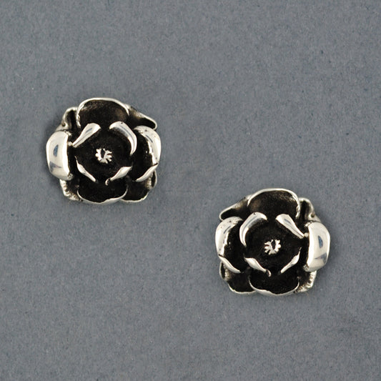 Sterling Silver Antique Rose Stud