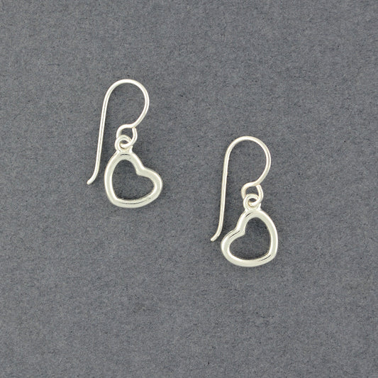 Sterling Silver Mini Open Heart Earrings