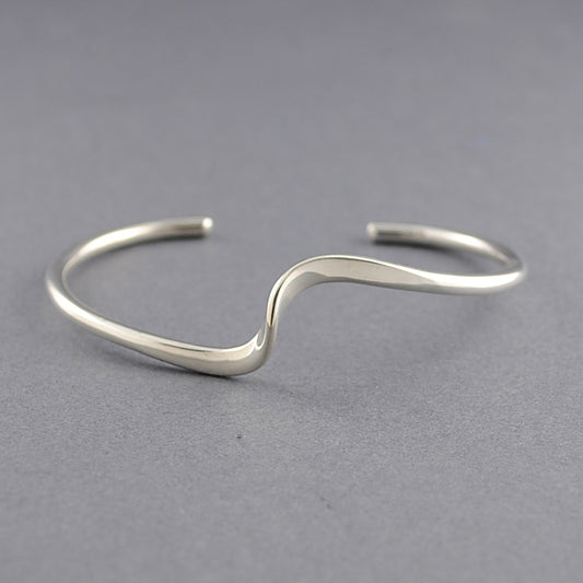 Sterling Silver Thin Wave Cuff