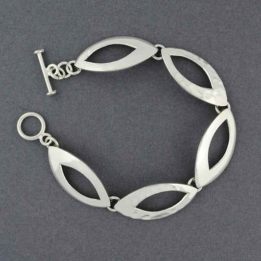 Sterling Silver Dual Textured Link