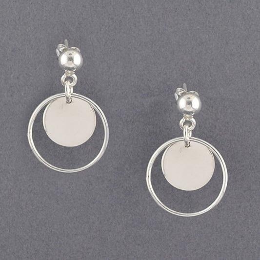 Sterling Silver Layered Circle Earrings