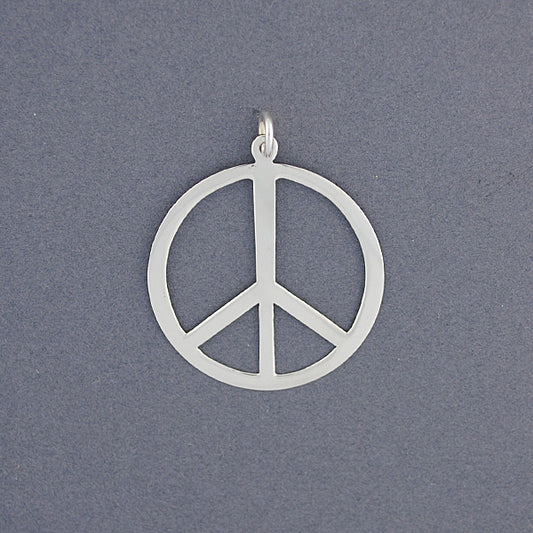 Sterling Silver Classic Peace Sign Pendant