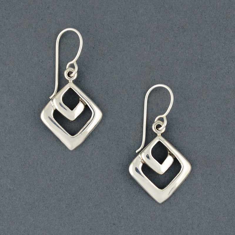 Sterling Silver Small Double Diamond Earring