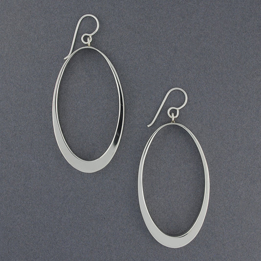 Sterling Silver Large Open Oval Earrings