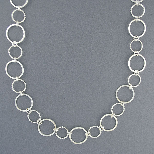 Sterling Silver Twisted Circles Necklace