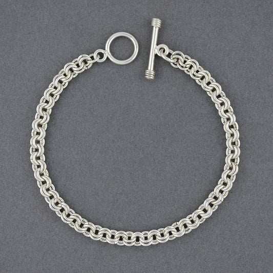 Sterling Silver Double Circle Link