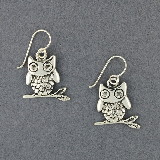 Sterling Silver Owl Earrings