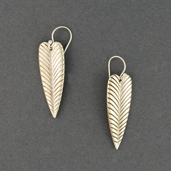 Sterling Silver  Antiqued Leaf Earrings