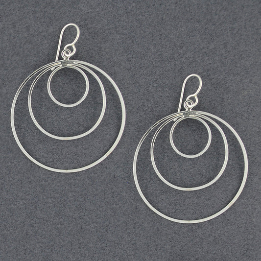 Sterling Silver Large Three Circle Earrings