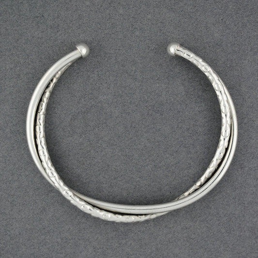 Sterling Silver Textured Twist Cuff