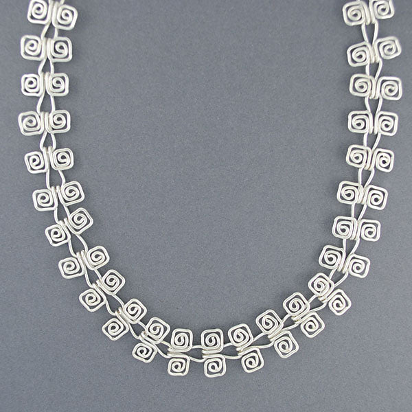 Sterling Silver Spiral Link Necklace