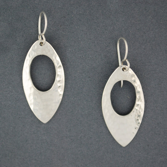 Sterling Silver Hammered Open Shield Earring