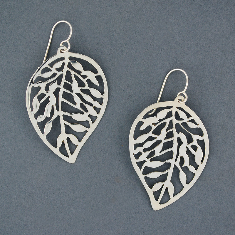 Sterling Silver Bold Leaf Earring