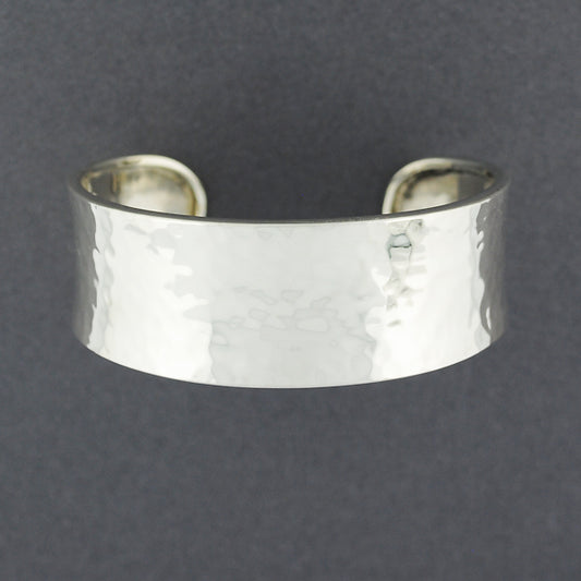 Sterling Silver Wide Hammered Cuff