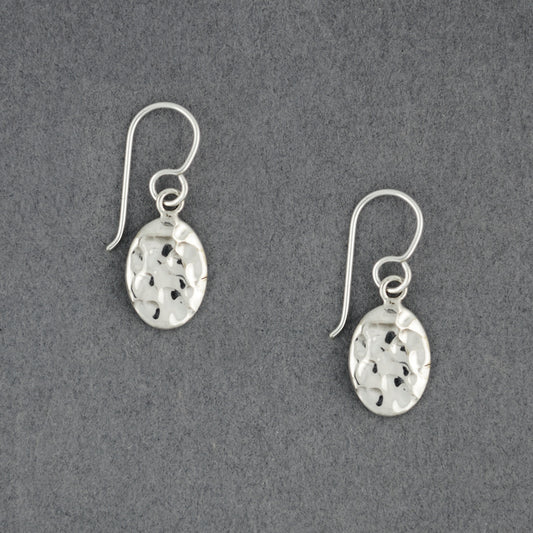 Sterling Silver Hammered Oval Earring