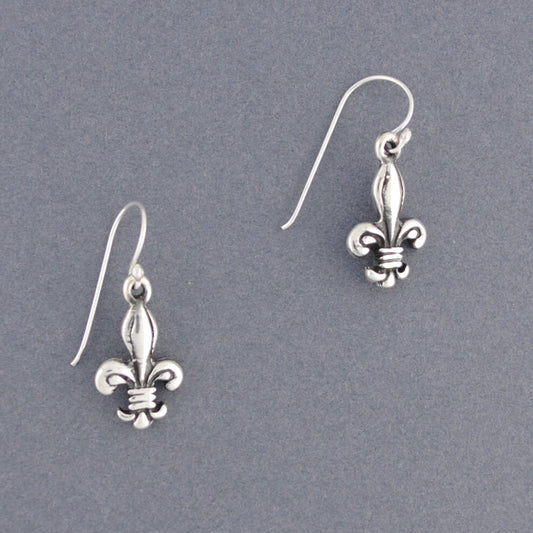 Sterling Silver Antique Fleur-de-lis Earring