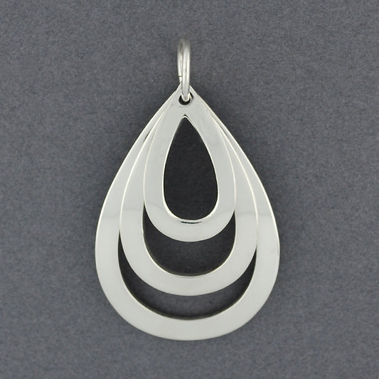 Sterling Silver Layered Teardrops Pendant