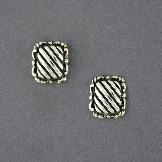 Sterling Silver Striped Post Earring