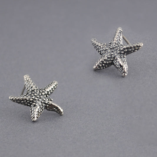 Sterling Silver Antique Starfish Studs