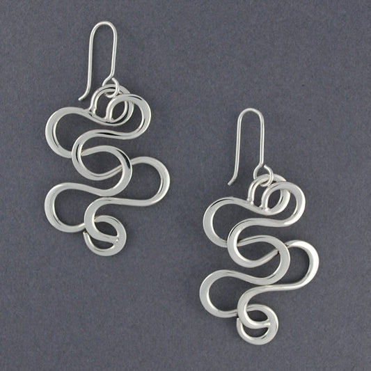 Sterling Silver Large Squiggle Earrings