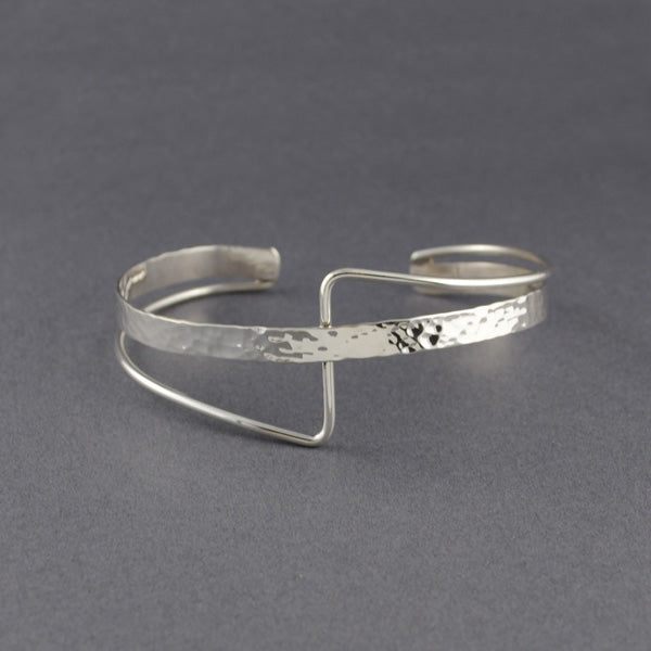 Sterling Silver Layered Cross Cuff