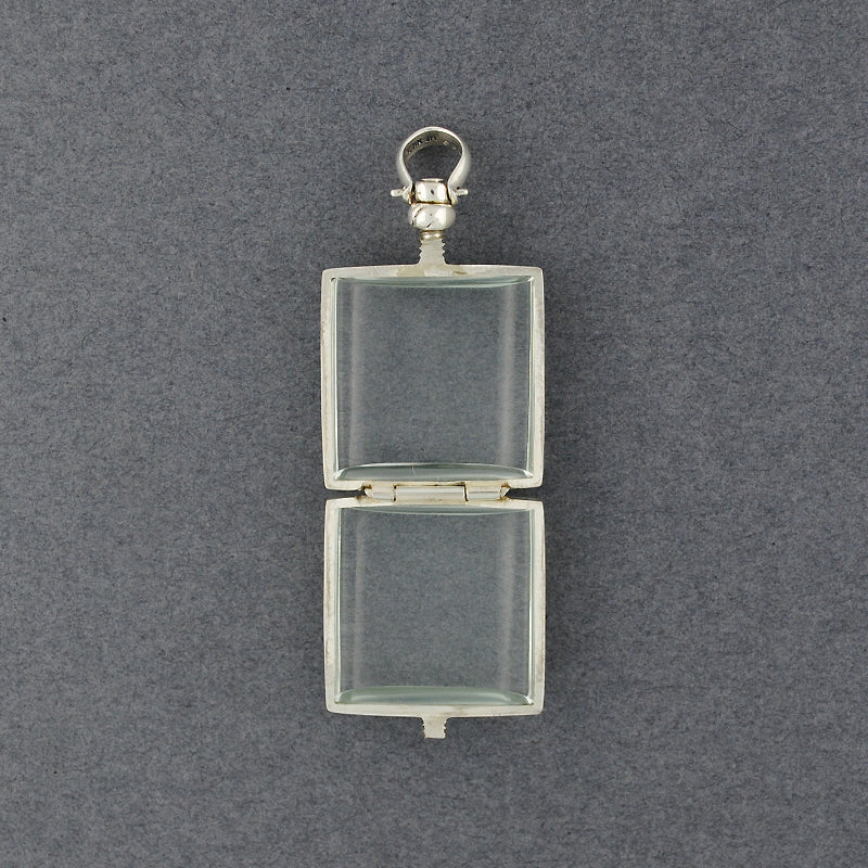 Sterling Silver Square Glass Locket